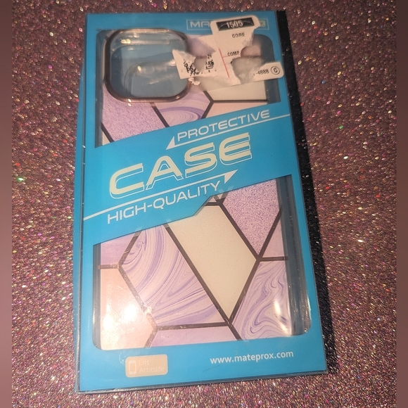 iPhone 13 Pro Max Phone Case Purple Marble Slim Thin Stylish Geometric Cover - Picture 3 of 6